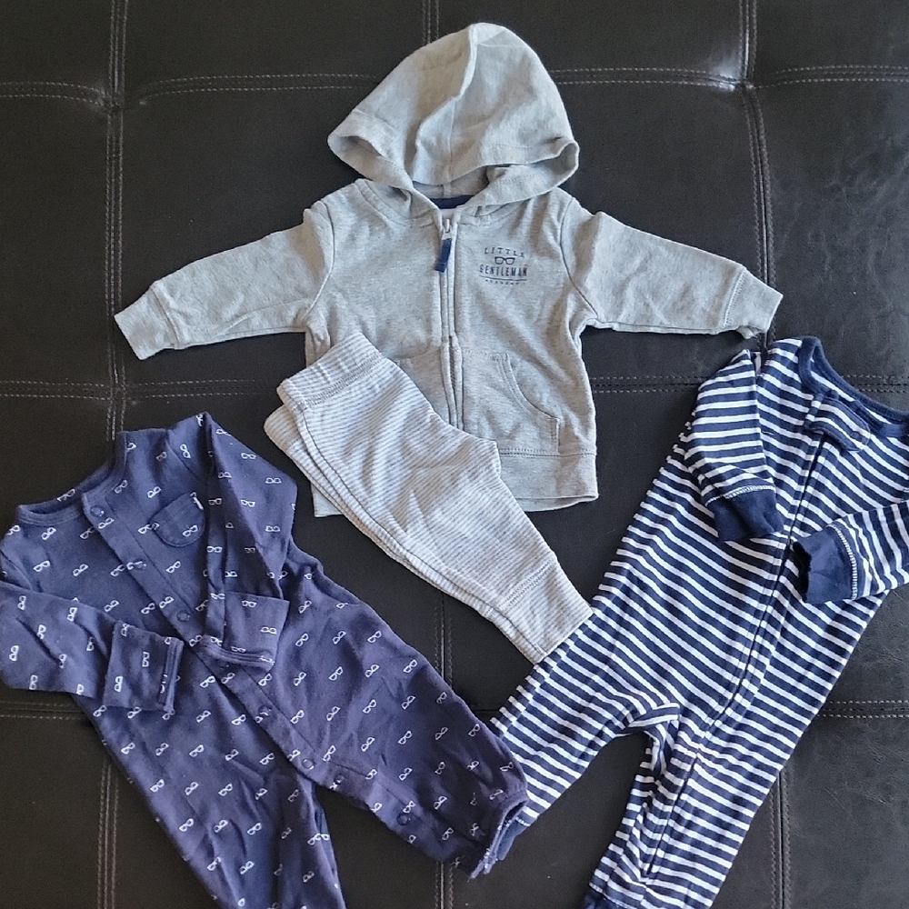 Carter's Gray and Navy Baby Outfit Set